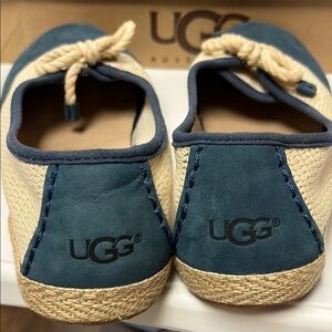 UGG Blue and Cream Slippers with Espadrille Sole